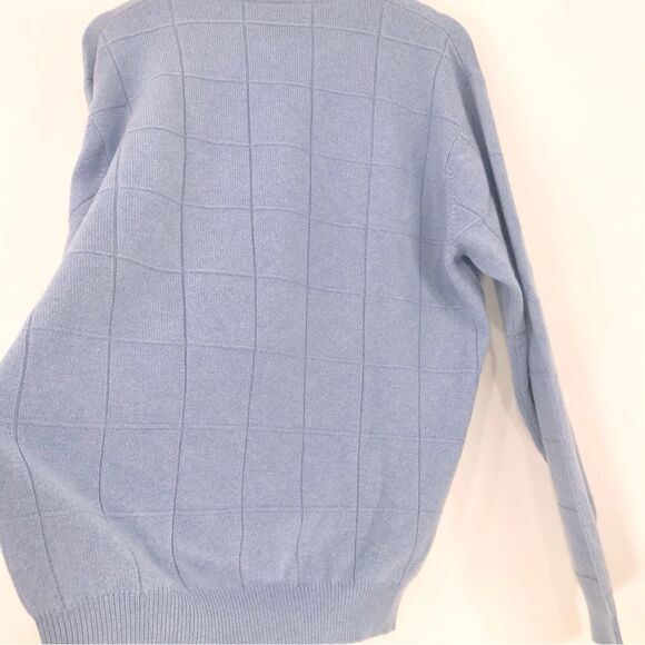 Joseph & Lyman Light Blue 100% Cashmere
Windowpane Knit Crewneck Sweater - Picture 7 of 12